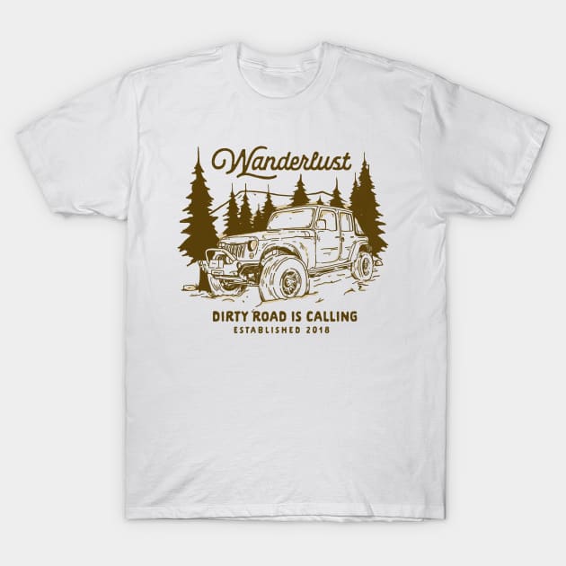 Wanderlust Jeep T-Shirt by eazy dead